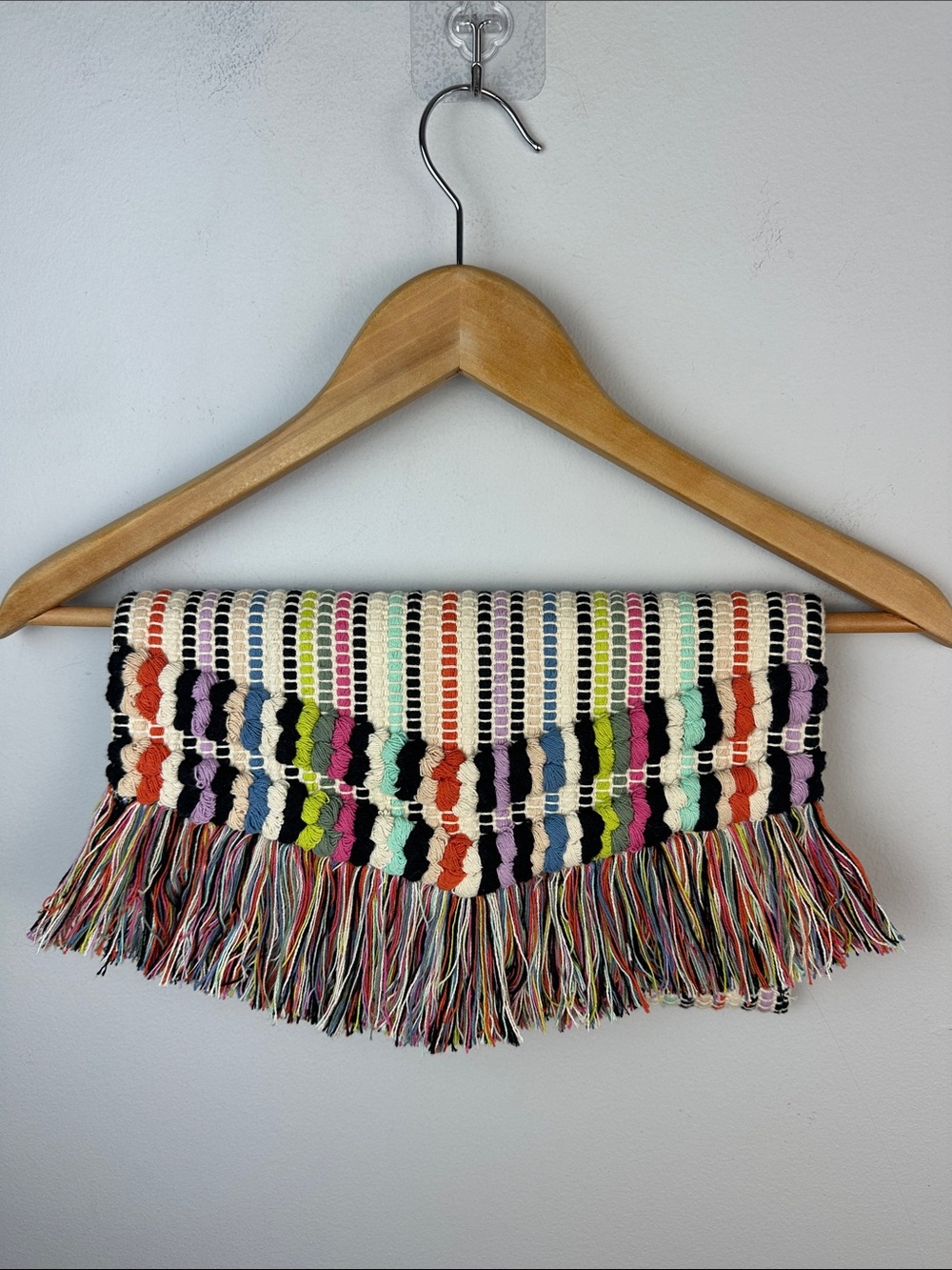 Stella & Dot Taj Clutch Bohemian Fringe Colorful Purse Woven Bag Summer Chic - Picture 3 of 16